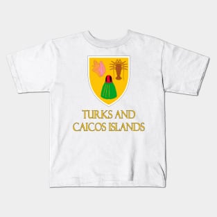 Turks and Caicos Islands - Coat of Arms Design Kids T-Shirt